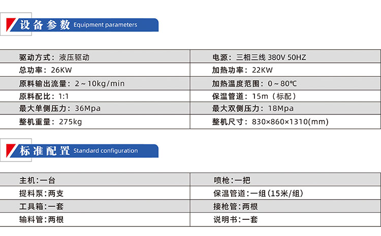 JX-H5600液壓聚脲噴涂機(jī)參數(shù)